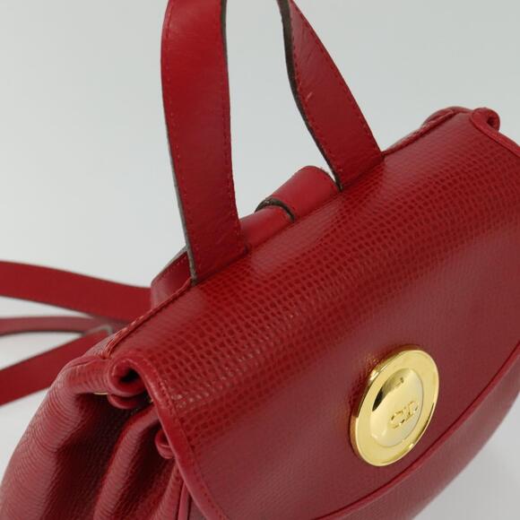 DIOR Backpack Leather Red Gold - Picture 6 of 12